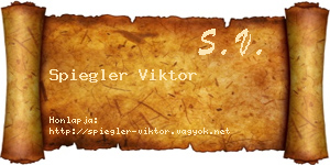 Spiegler Viktor névjegykártya